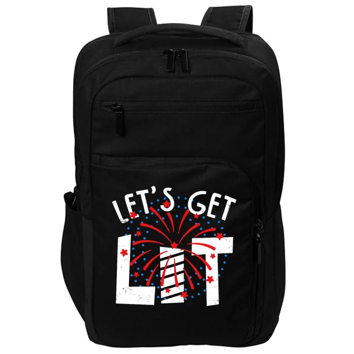 Let's Get Lit Memorial Day 4th of July Fireworks Impact Tech Backpack