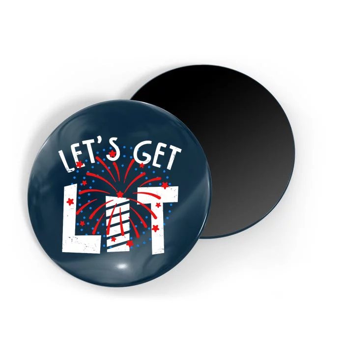 Let's Get Lit Memorial Day 4th of July Fireworks Magnet