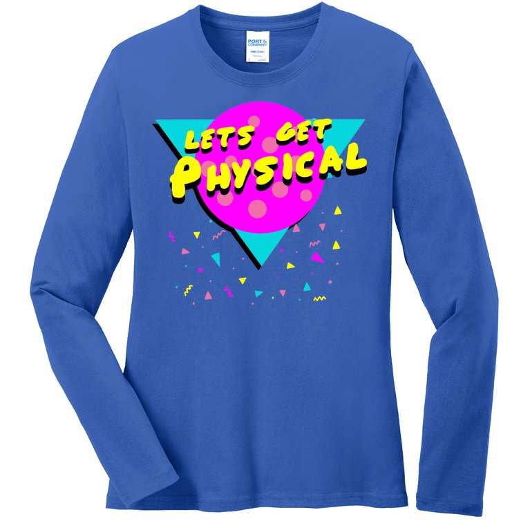Lets Get Physical Retro 80s Ladies Missy Fit Long Sleeve Shirt