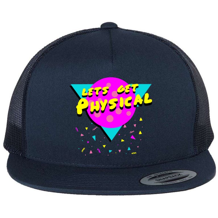 Lets Get Physical Retro 80s Flat Bill Trucker Hat