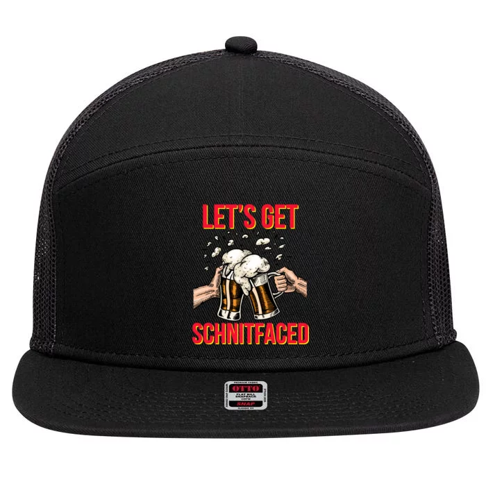 Let's Get Schnitfaced 7 Panel Mesh Trucker Snapback Hat