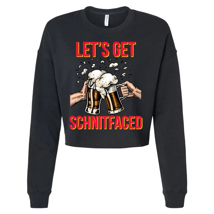 Let's Get Schnitfaced Cropped Pullover Crew