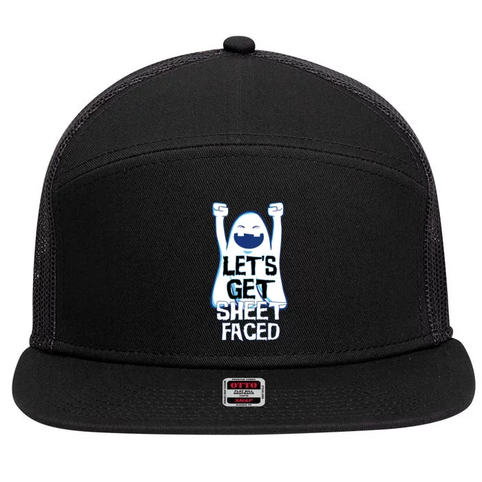 Let's Get Sheet Faced 7 Panel Mesh Trucker Snapback Hat