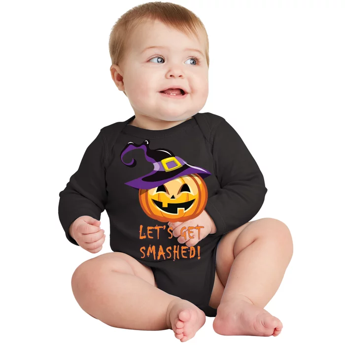 Let's Get Smashed Funny Halloween Baby Long Sleeve Bodysuit