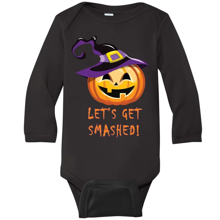 Let's Get Smashed Funny Halloween Baby Long Sleeve Bodysuit