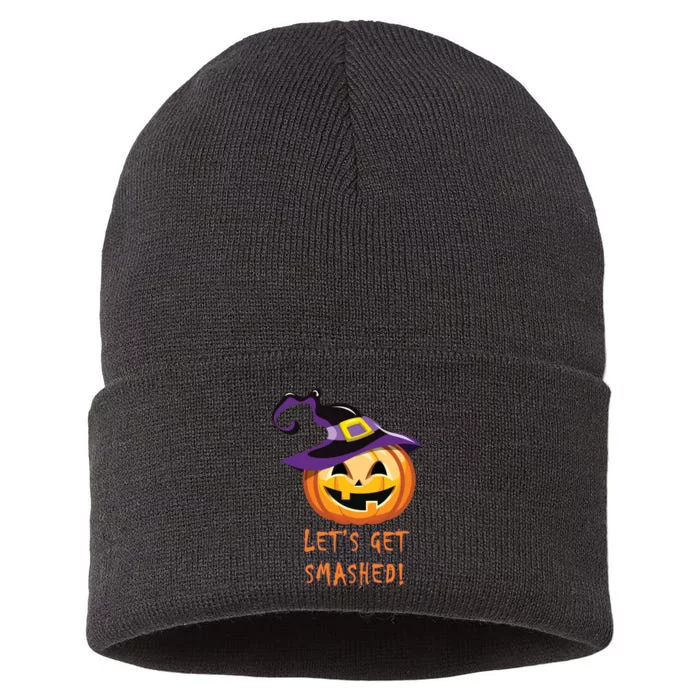 Let's Get Smashed Funny Halloween Sustainable Knit Beanie