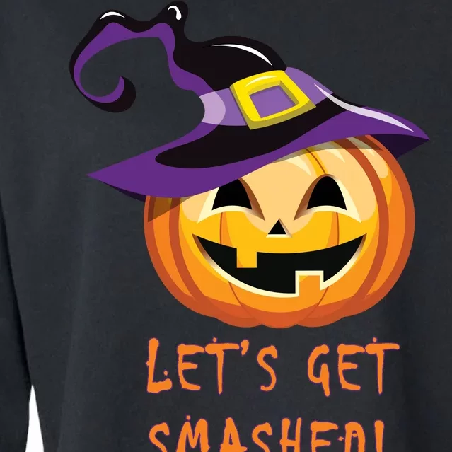 Let's Get Smashed Funny Halloween Cropped Pullover Crew