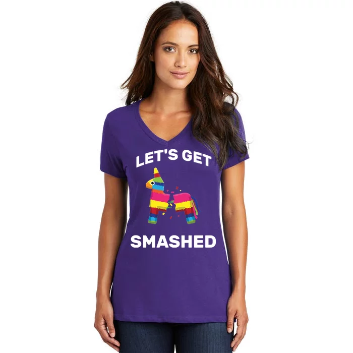 Let's Get Smashed Pinata Women's V-Neck T-Shirt