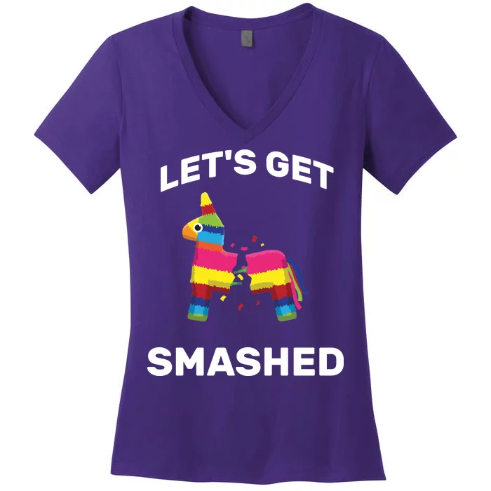 Let's Get Smashed Pinata Women's V-Neck T-Shirt