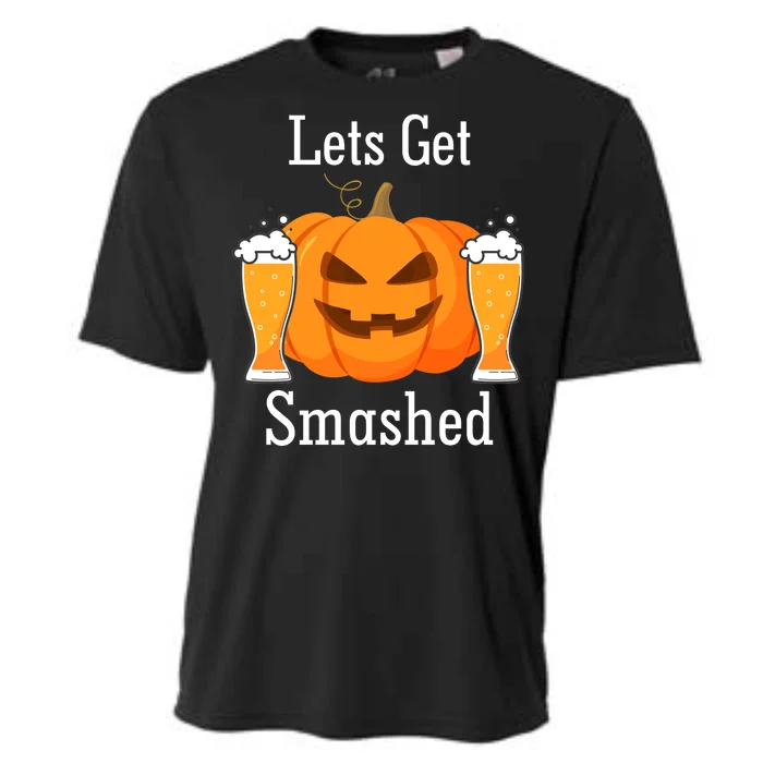 Lets Get Smashed Pumpkin Beer Halloween Party Cooling Performance Crew T-Shirt