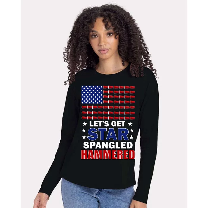 Let's Get Star Spangled Hammered Womens Cotton Relaxed Long Sleeve T-Shirt