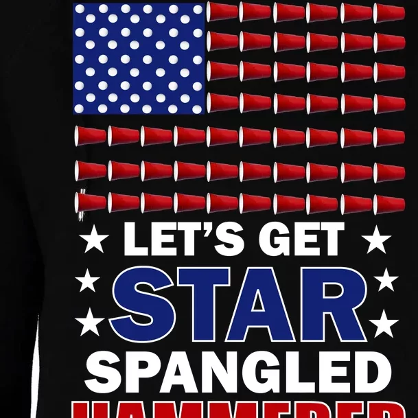 Let's Get Star Spangled Hammered Womens Funnel Neck Pullover Hood