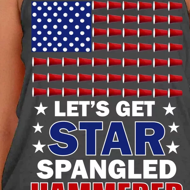 Let's Get Star Spangled Hammered Women's Knotted Racerback Tank