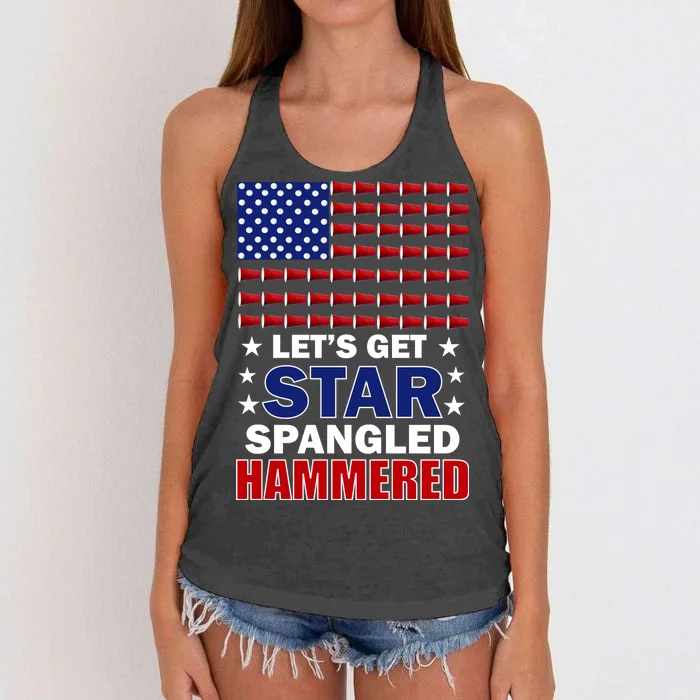 Let's Get Star Spangled Hammered Women's Knotted Racerback Tank