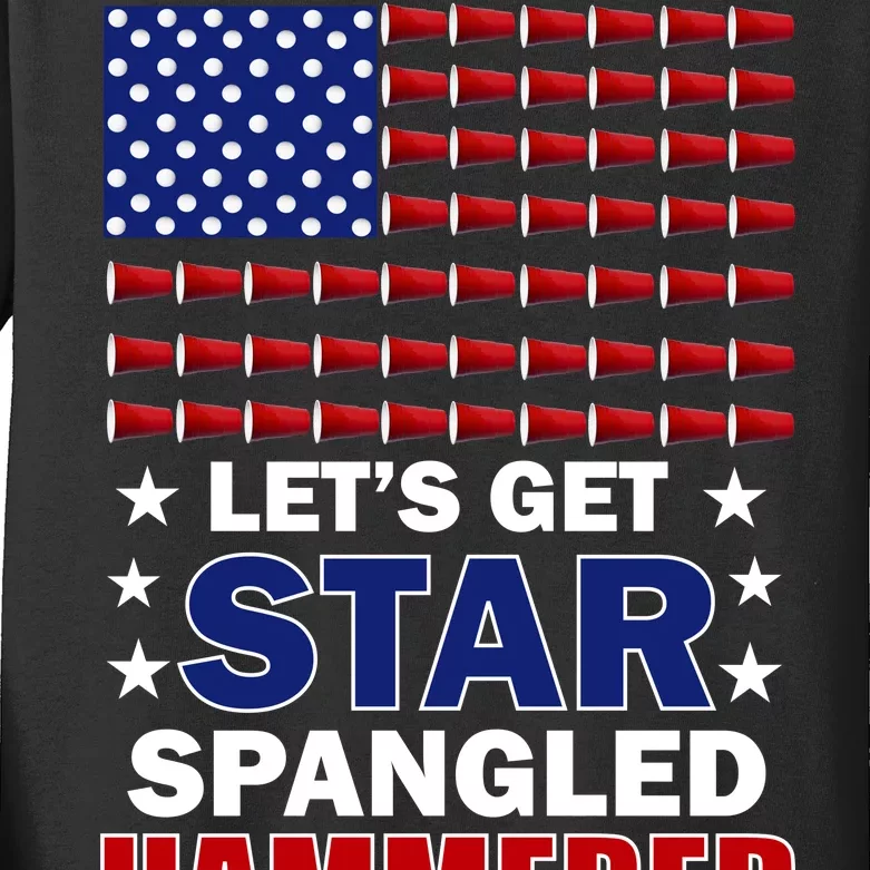 Let's Get Star Spangled Hammered Kids Long Sleeve Shirt