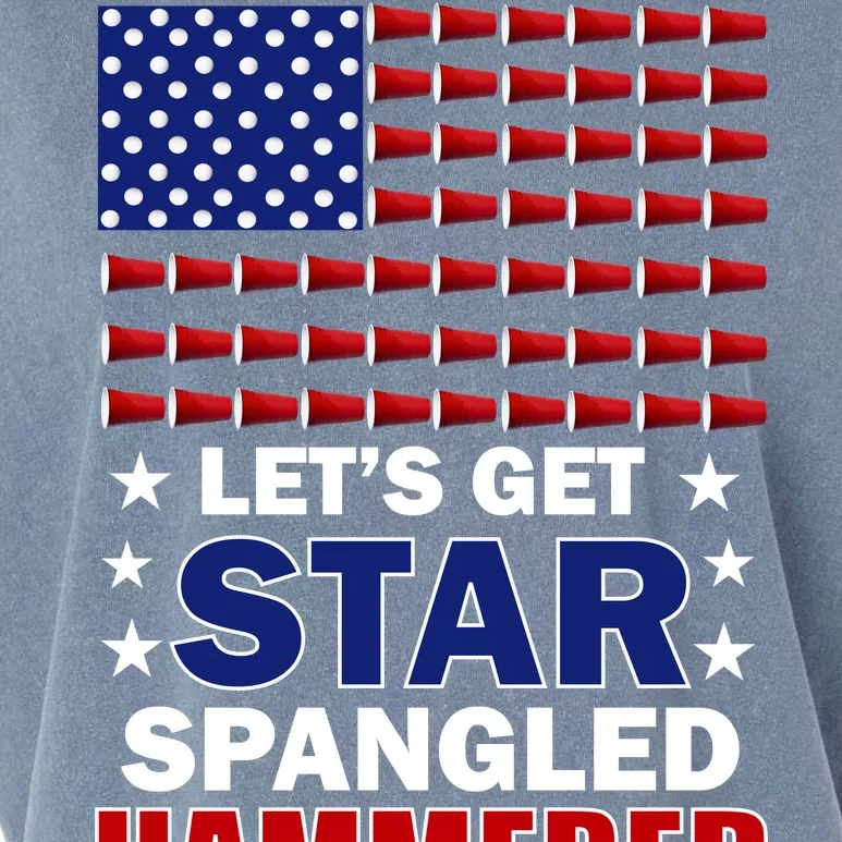 Let's Get Star Spangled Hammered Garment-Dyed Women's Muscle Tee