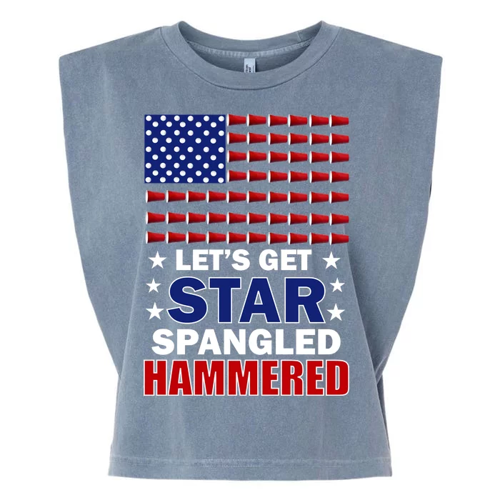 Let's Get Star Spangled Hammered Garment-Dyed Women's Muscle Tee