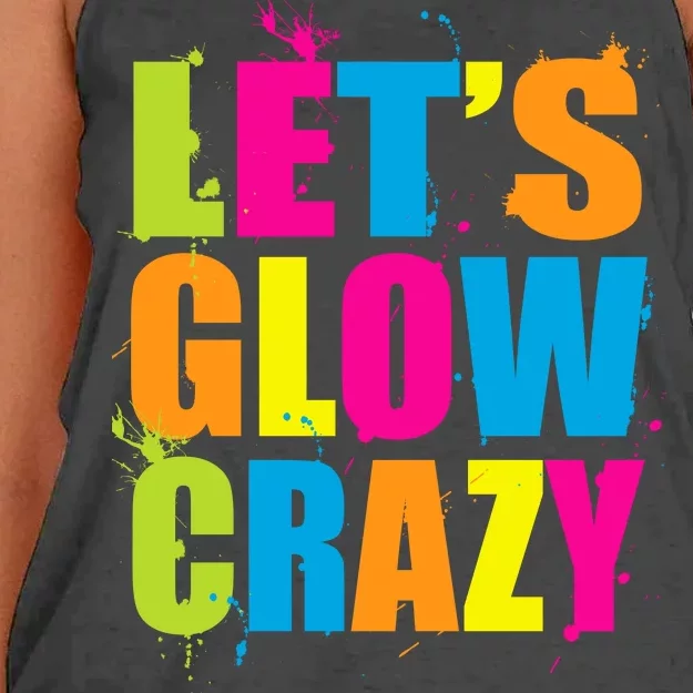 Let's Glow Crazy Women's Knotted Racerback Tank