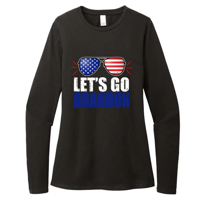 Lets Go Brandon American Flag Aviator Shades FJB Chant Womens CVC Long Sleeve Shirt