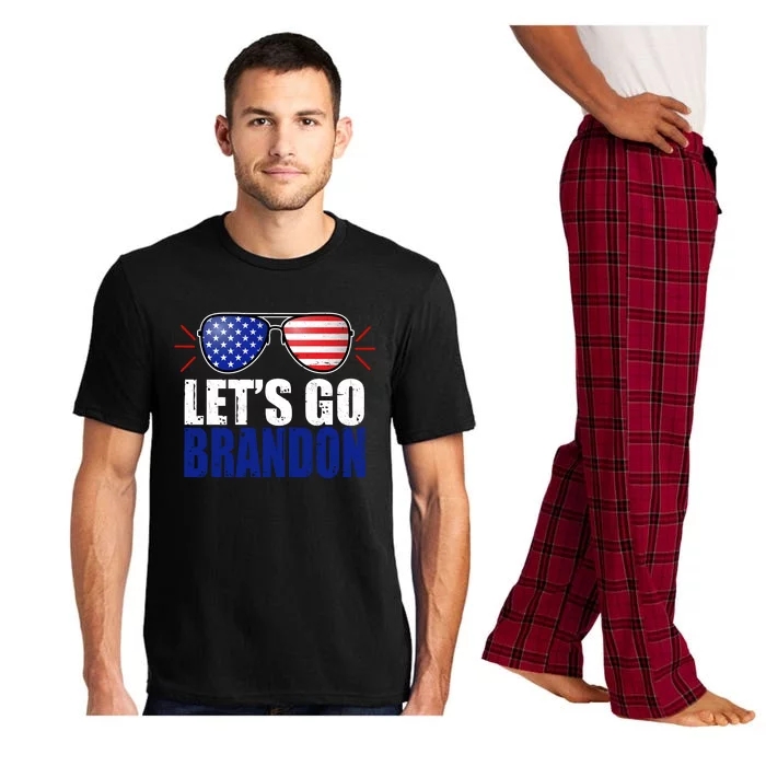 Lets Go Brandon American Flag Aviator Shades FJB Chant Pajama Set