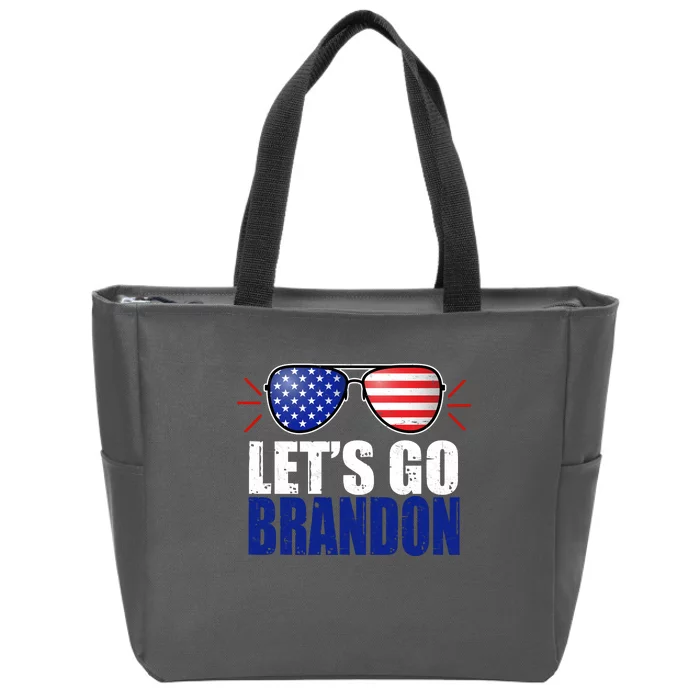 Lets Go Brandon American Flag Aviator Shades FJB Chant Zip Tote Bag