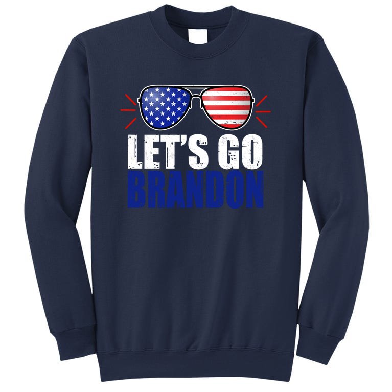 Lets Go Brandon American Flag Aviator Shades FJB Chant Sweatshirt