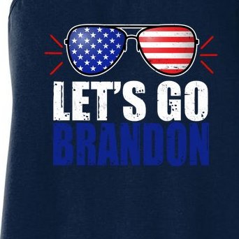 Lets Go Brandon American Flag Aviator Shades FJB Chant Women's Racerback Tank