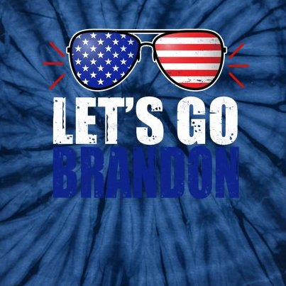 Lets Go Brandon American Flag Aviator Shades FJB Chant Tie-Dye T-Shirt
