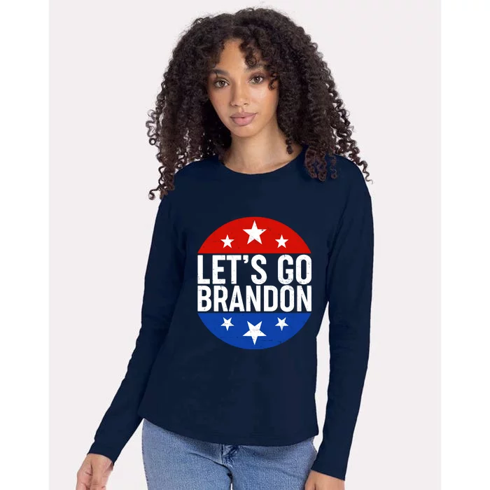 Lets Go Brandon Emblem FJB Chant Womens Cotton Relaxed Long Sleeve T-Shirt