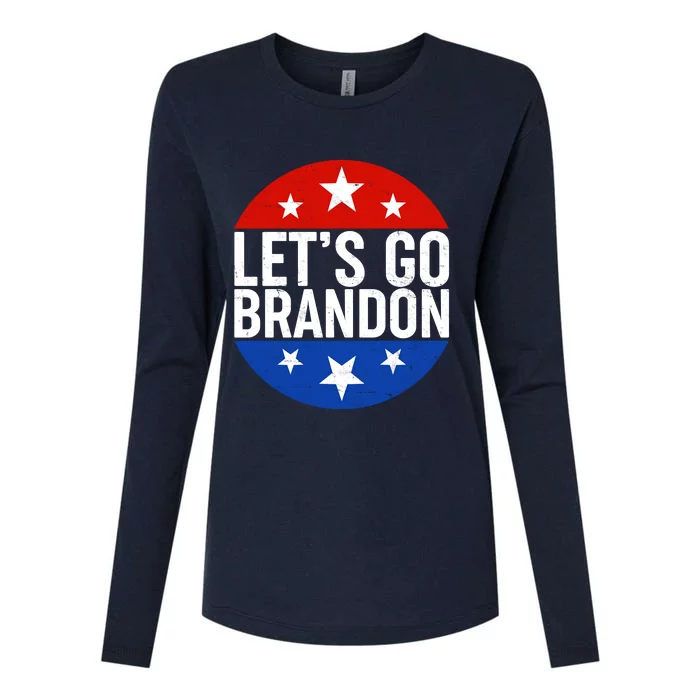 Lets Go Brandon Emblem FJB Chant Womens Cotton Relaxed Long Sleeve T-Shirt