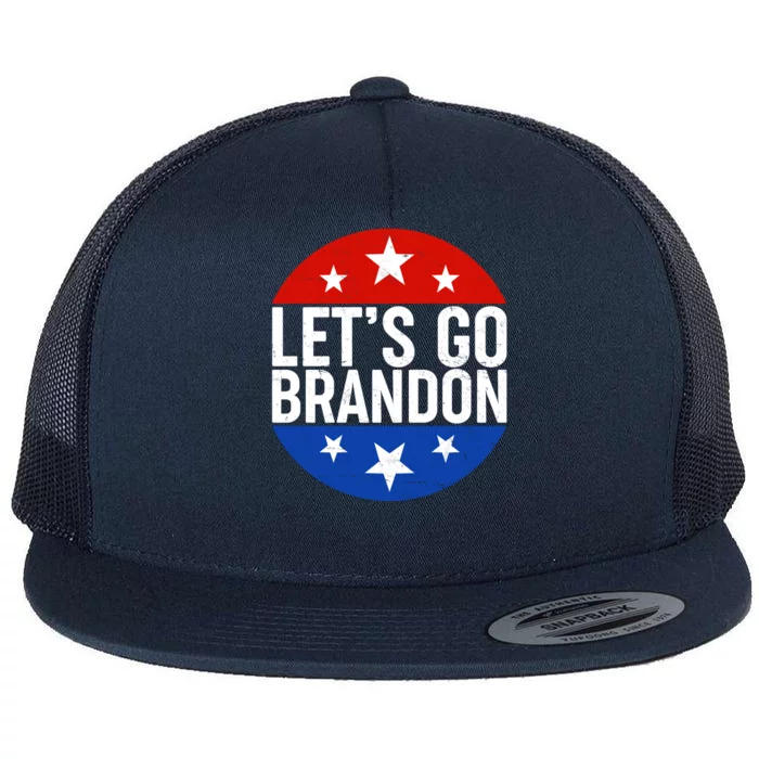 Lets Go Brandon Emblem FJB Chant Flat Bill Trucker Hat