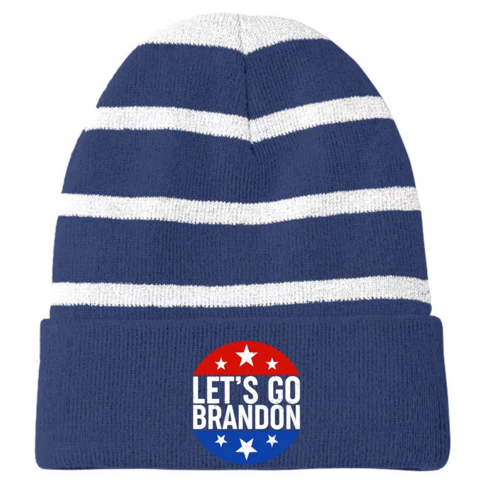 Lets Go Brandon Emblem FJB Chant Striped Beanie with Solid Band