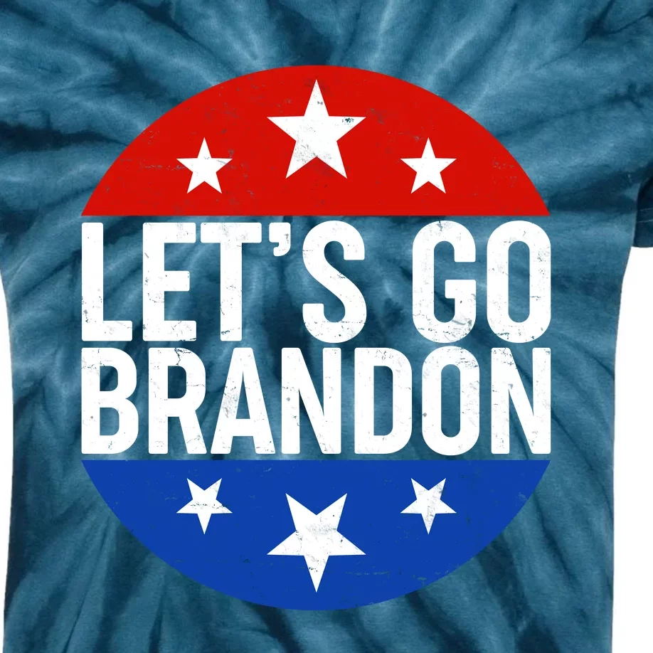 Lets Go Brandon Emblem FJB Chant Kids Tie-Dye T-Shirt