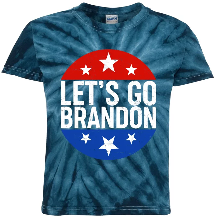 Lets Go Brandon Emblem FJB Chant Kids Tie-Dye T-Shirt