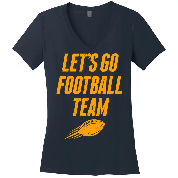 Let's Go Football Team Washington Football Fan Women's V-Neck T-Shirt