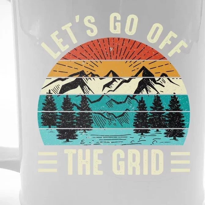 Lets Go Off The Grid Hiking Front & Back Beer Stein