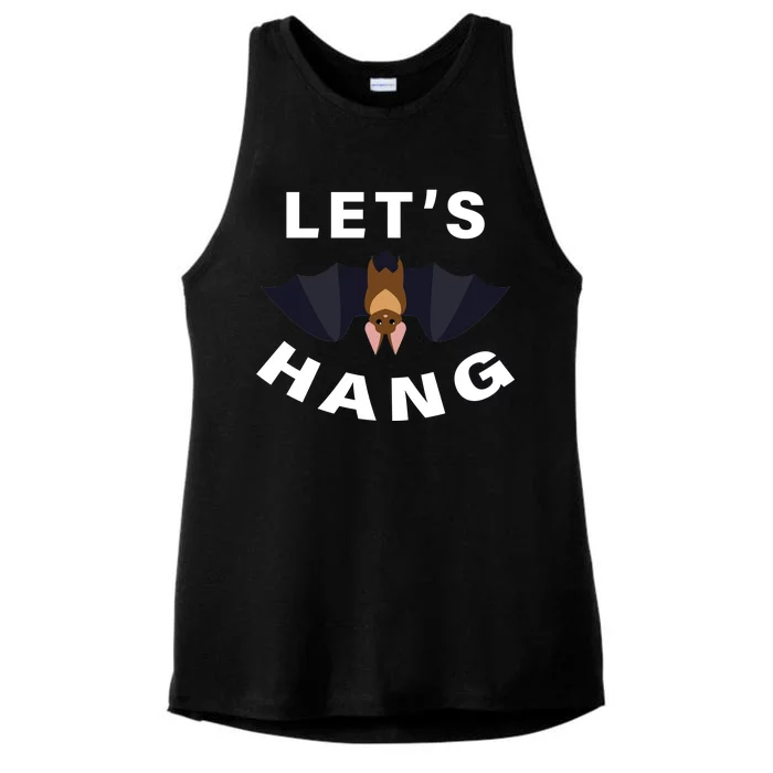 Lets Hang Funny Halloween Bat Ladies Tri-Blend Wicking Tank