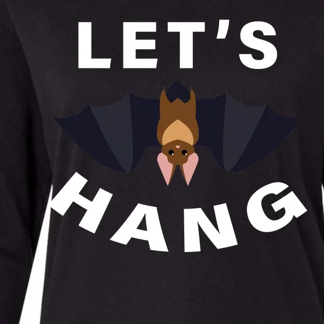 Lets Hang Funny Halloween Bat Womens Cotton Relaxed Long Sleeve T-Shirt