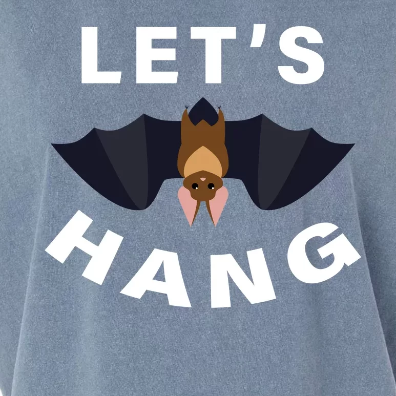 Lets Hang Funny Halloween Bat Garment-Dyed Women's Muscle Tee