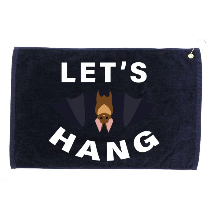 Lets Hang Funny Halloween Bat Grommeted Golf Towel