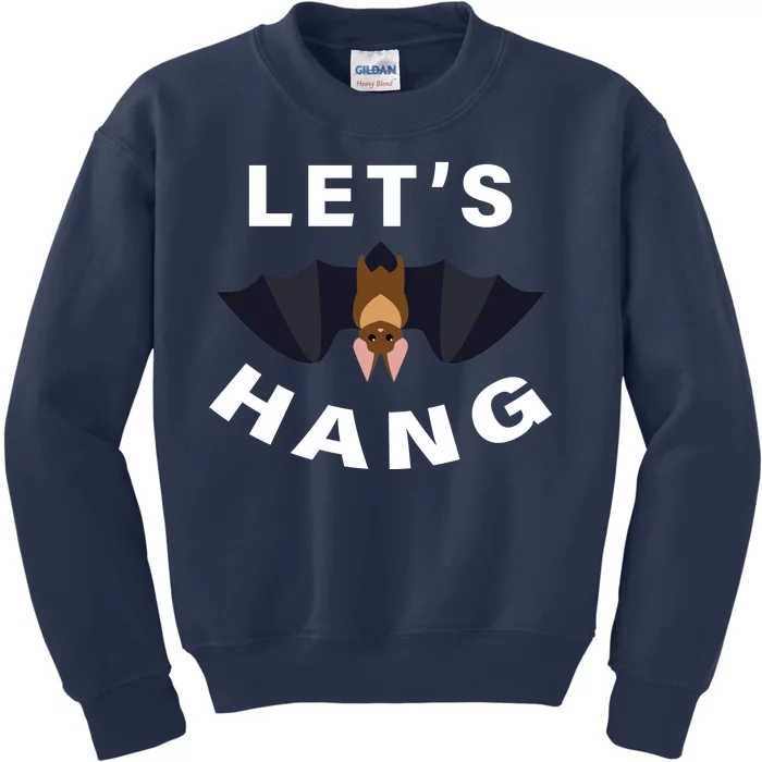 Lets Hang Funny Halloween Bat Kids Sweatshirt