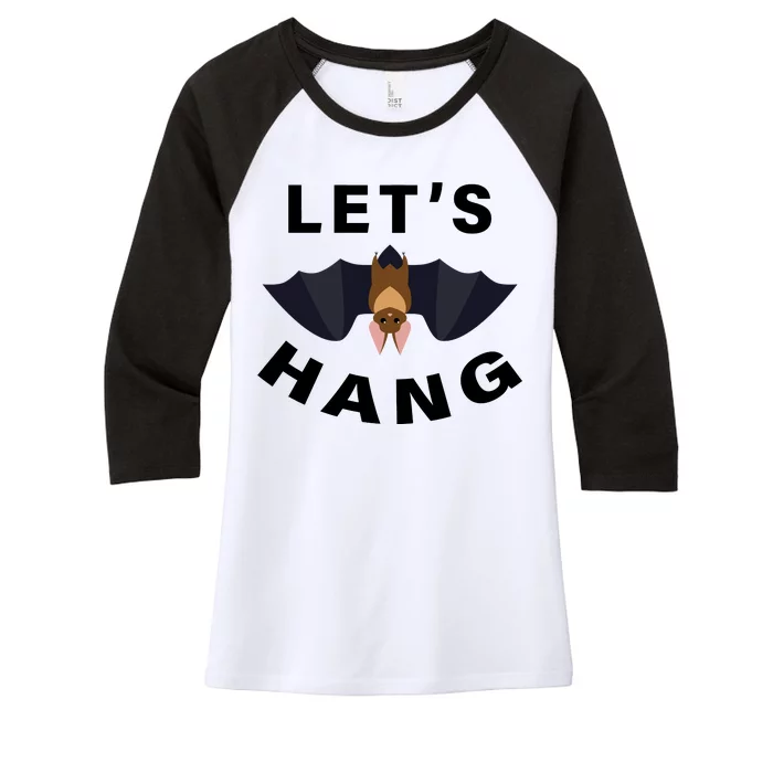 Lets Hang Funny Halloween Bat Women's Tri-Blend 3/4-Sleeve Raglan Shirt