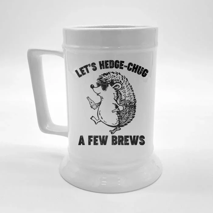 Let's Hedge-Chug A Few Brews Hedgehog Beers Front & Back Beer Stein