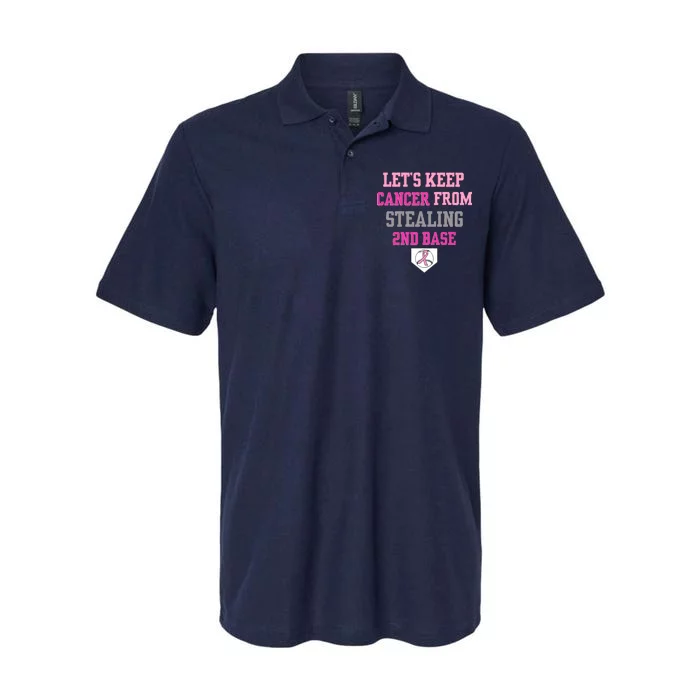 Let's Keep Cancer From Stealing 2nd Base Ribbon Softstyle Adult Sport Polo