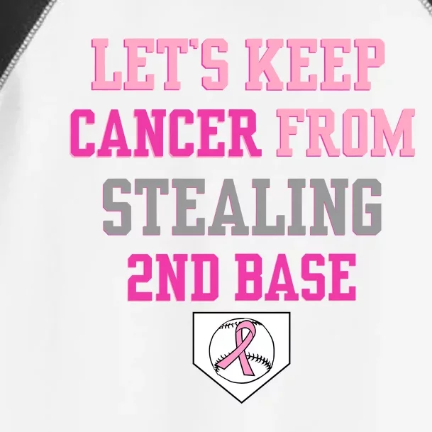 Let's Keep Cancer From Stealing 2nd Base Ribbon Toddler Fine Jersey T-Shirt