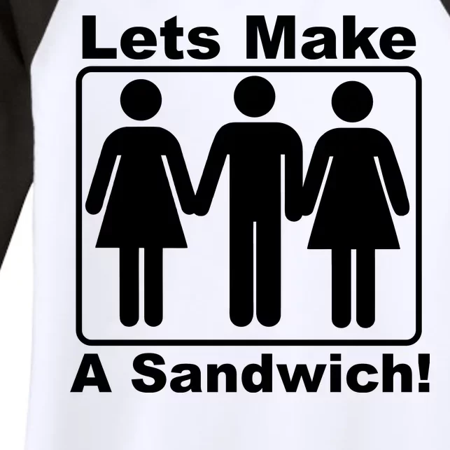 Lets Make A Sandwich Women's Tri-Blend 3/4-Sleeve Raglan Shirt