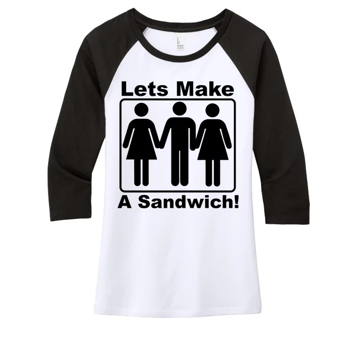 Lets Make A Sandwich Women's Tri-Blend 3/4-Sleeve Raglan Shirt