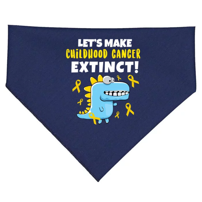 Lets Make Childhood Cancer Extinct Dinosaur USA-Made Doggie Bandana