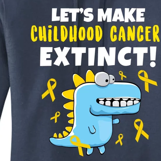 Lets Make Childhood Cancer Extinct Dinosaur Women's Pullover Hoodie