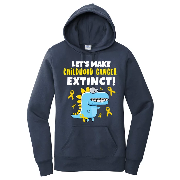 Lets Make Childhood Cancer Extinct Dinosaur Women's Pullover Hoodie